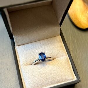 Elegant Blue Sapphire Silver Ring